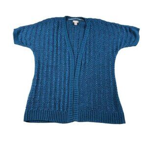 Chico's Blue Open-Front Cardigan